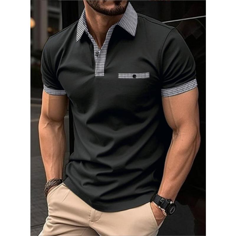 Áo Polo Nam, Bộ Sưu Tập Mùa Hè Mới 2024, Thiết Kế Kẻ Sọc Polo Khâu, Thích Hợp Cho Nam Giới, Áo Polo Thể Thao 0