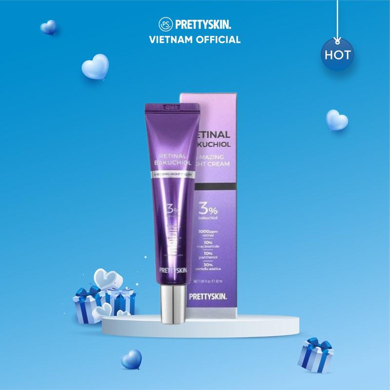 Kem dưỡng Retinal tái tạo trẻ hóa Prettyskin Retinal Bakuchiol 30ml Skincare Nữ Làm Đẹp Da(lỗi viền )