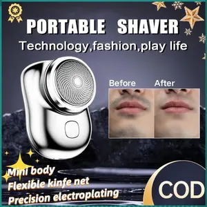Alat Cukur Listrik Mini untuk Pria Pisau Cukur Jenggot Listrik Portabel Isi Ulang USB Pisau Cukur Jenggot Basah dan Kering Kumis Pencukur Elektrik