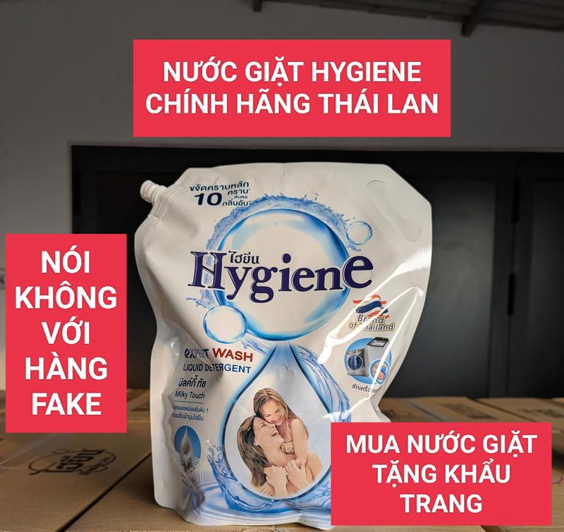 Nước giặt HYGIENE chính hãng, Combo 2 túi (3,6lit), cực sạch, thơm quyến rũ