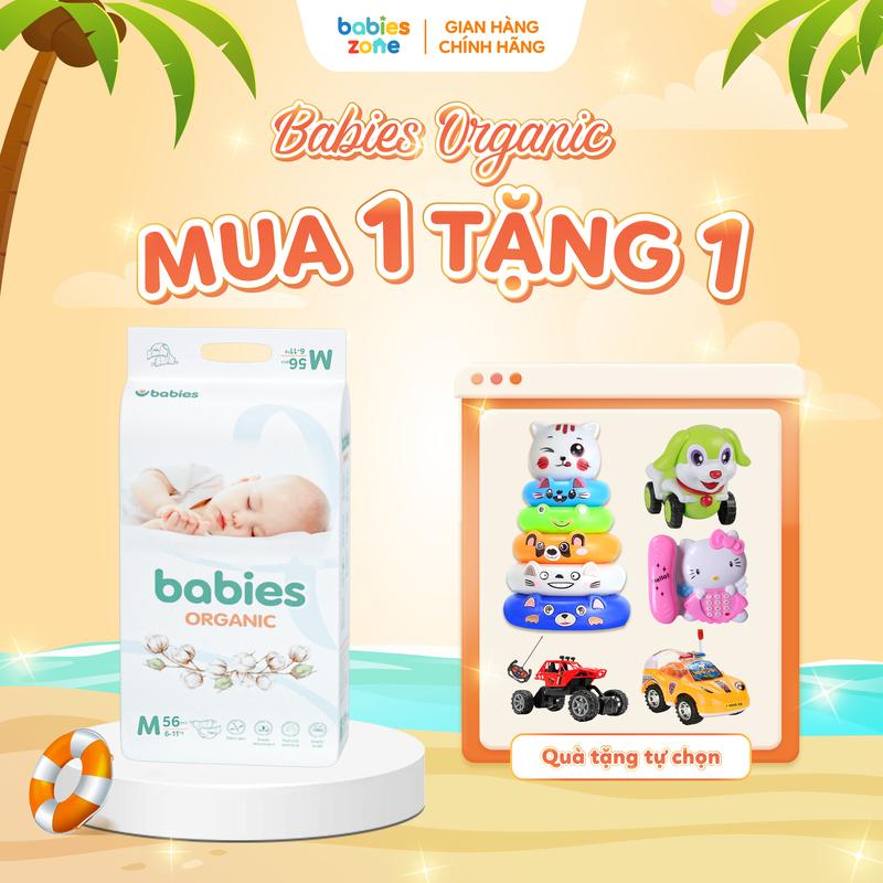   BO*1   -  Mua 1 Bịch + quà  -  Tã Bỉm BABIES ORGANIC chính hãng tinh chất lô hội an toàn cho bé 