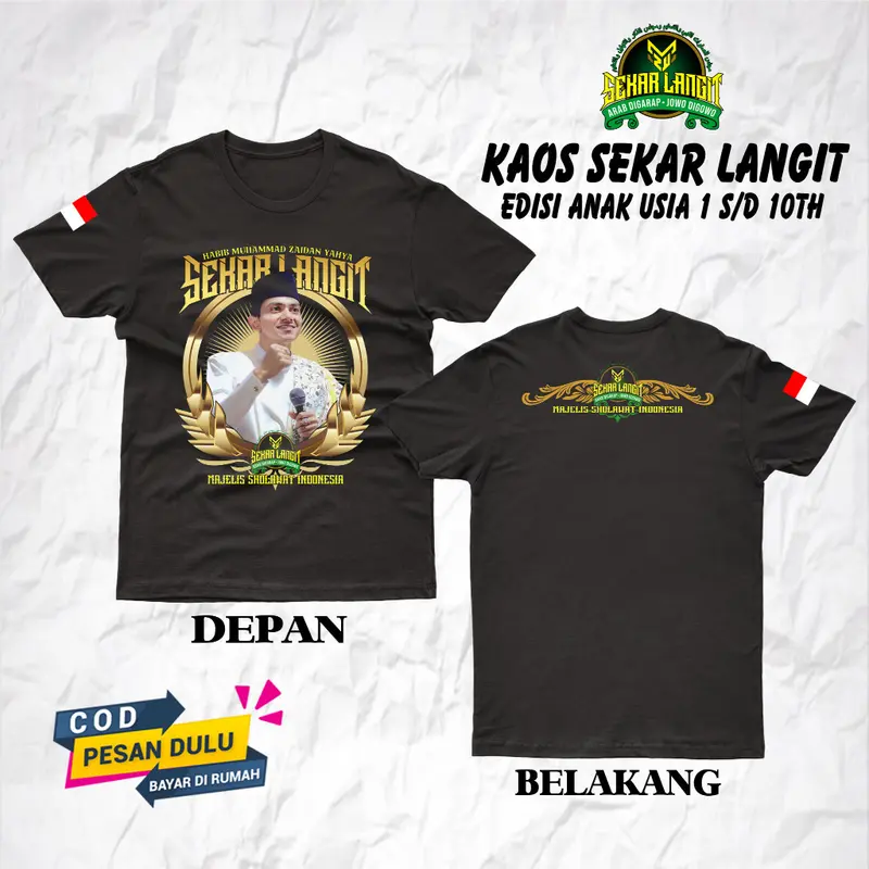 KAOS ANAK MAJELIS SHOLAWAT TERBARU SEKAR LANGIT HABIB ZAIDAN - Baju Sholawat Habib Zaidan Katun 1