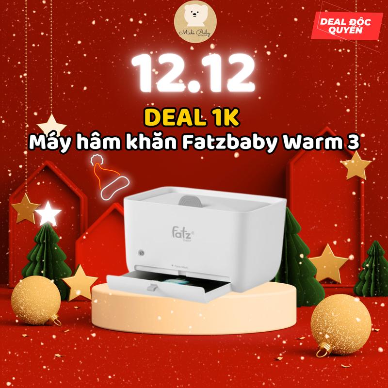 (DEAL ĐỘC QUYỀN 1K LIVESTREAM 12/12) Máy ủ ấm khăn giấy ướt Fatzbaby có ngăn đựng mặt nạ dưỡng- Warm 3 MC090