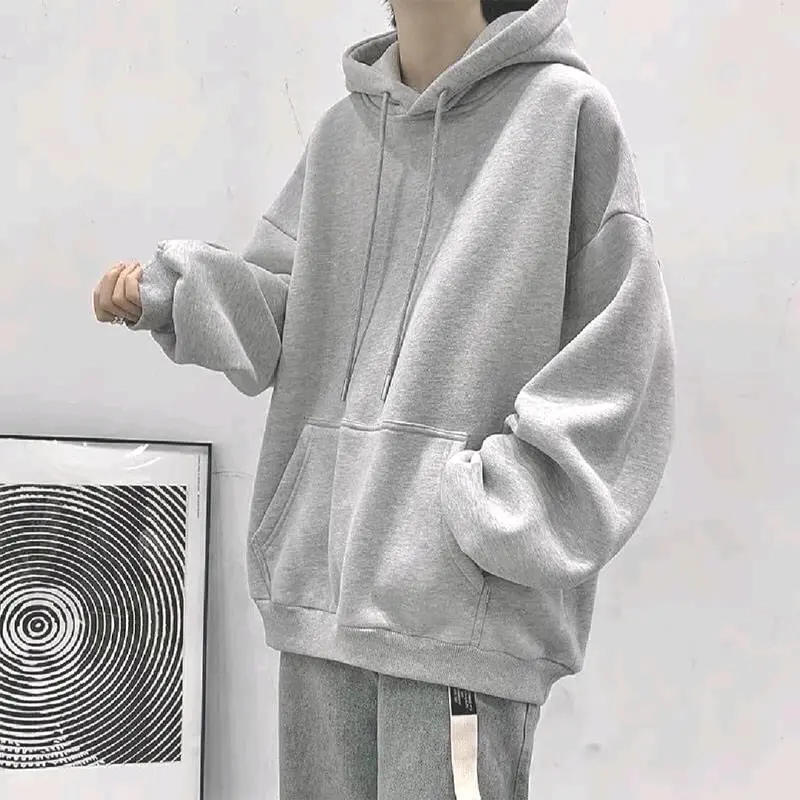 áo hoodie  nỉ nữ trơn. form rộng  túi mũ dây rút Nữ Women Top 2