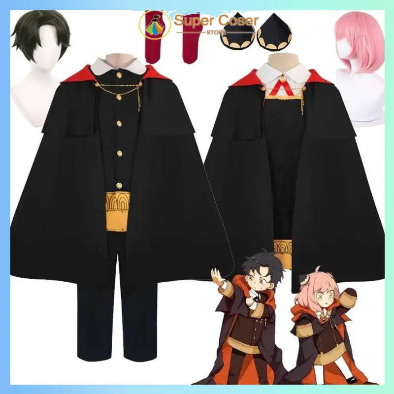 48H ชุดคอสเพลย์ อนิเมะ Spy X Family Damian Desmond สีดํา สําหรับผู้ชาย Anya Forger cosplay  Man Clothing