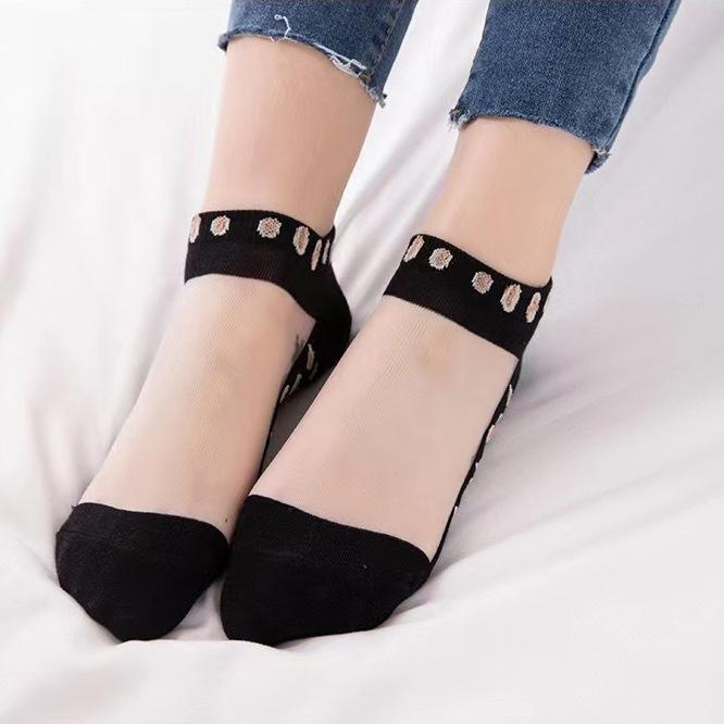 Vớ cho phụ nữ, thả nhanh, mỏng và thoáng khí, in họa tiết da báo, lụa pha lê, lụa thủy tinh vô hình, vớ thuyền, được sản xuất bởi một nhà sản xuất 5