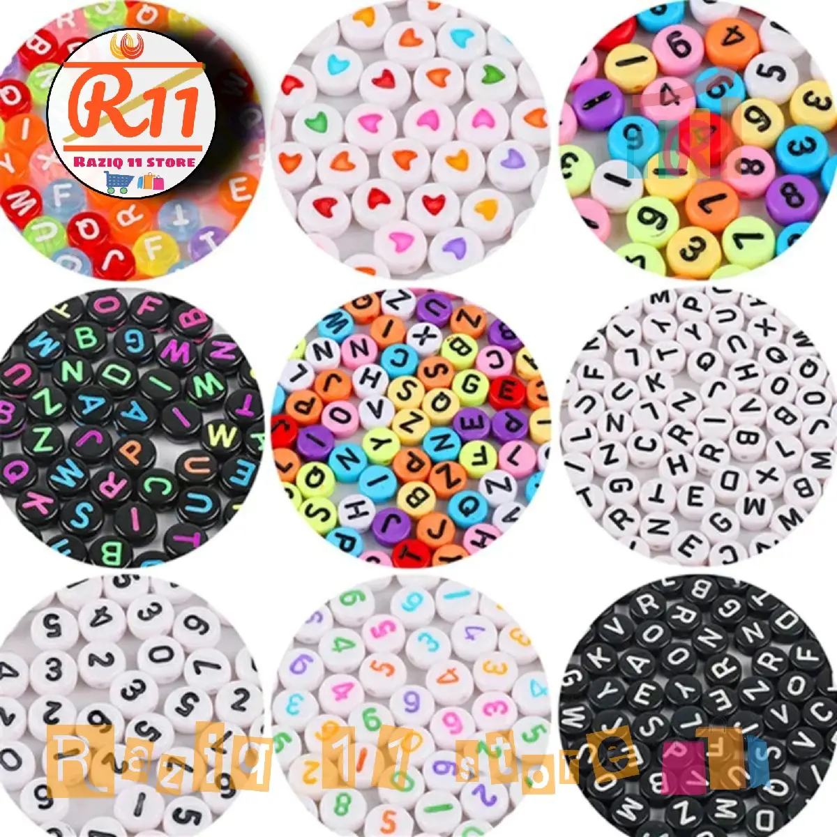 100Pcs Manik Huruf Bulat Mote Huruf Bundar Bahan Kerajinan DIY Gelang Kalung Dan Aksesoris Lainya