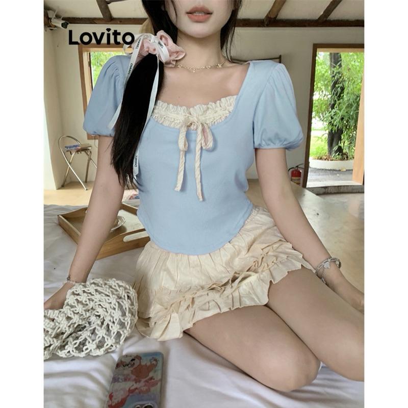 Áo croptop coquette kiểu acubi brandy nữ baby tee nơ màu xanh hồng đen bánh bèo thun tăm xinh CT088 Women Cổ Tròn