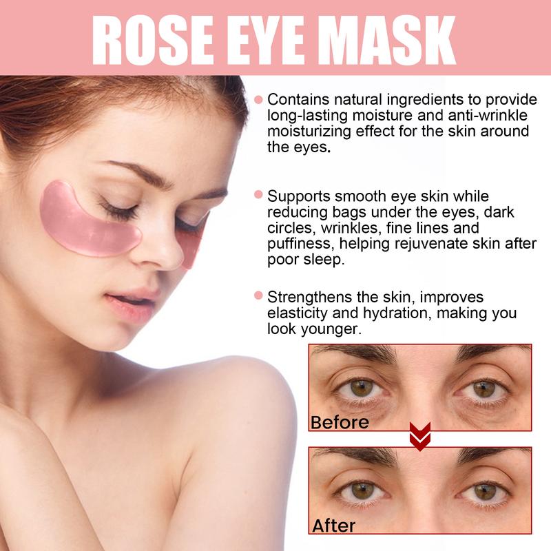 Product Introduction of OUHOE pink rose eye mask fade fine lines bags under the eyes dark circles moisturize firming skin care eye mask 5