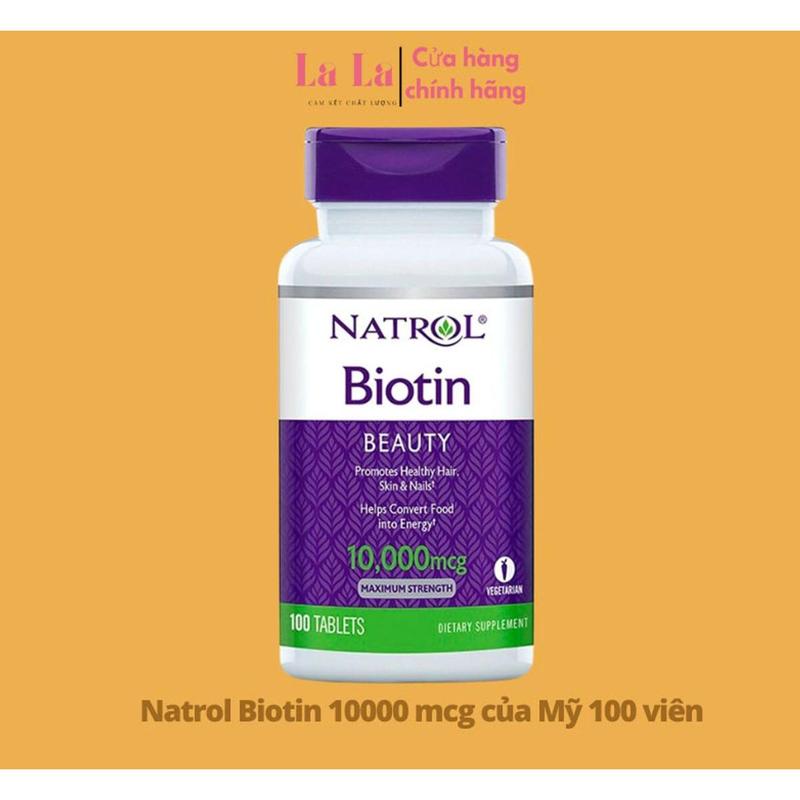 [HCM][100 VIÊN] Viên uống hỗ trợ mọc tóc - mónġ Natrol Biotin 10.000 mcg