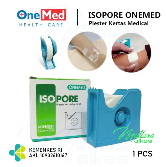 Isopore 1,25cm x 9,2m + Dispenser Onemed Plester Kertas Medical 0