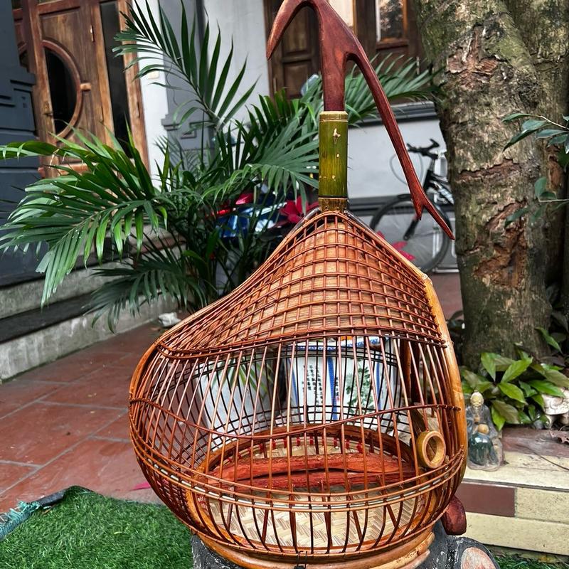 Lồng chim cu gáy quả đào đan tre ( đào lá mo thành lan)