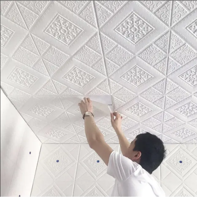 Wallpaper Rumah Dinding pvc Ceiling Wall sticker Foam Wallpaper Dapur Home Decoration 35x35cm