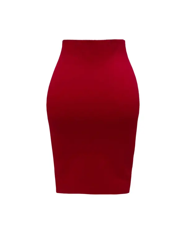 Women's Plain Elastic Waist Bodycon Skirt, Elegant Fashion Knee Length Skirt for Party Dating Wear, Women's Clothing for Fall & Winter 4