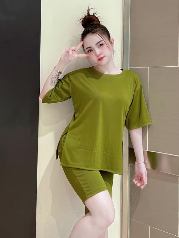 SET ĐỒ BỘ THUN GÂN QUẦN LỬNG NGỐ, ÁO  FORM RỘNG THOẢI MÁI DÀNH CHO MỌI HOẠT ĐỘNG HẰNG NGÀY