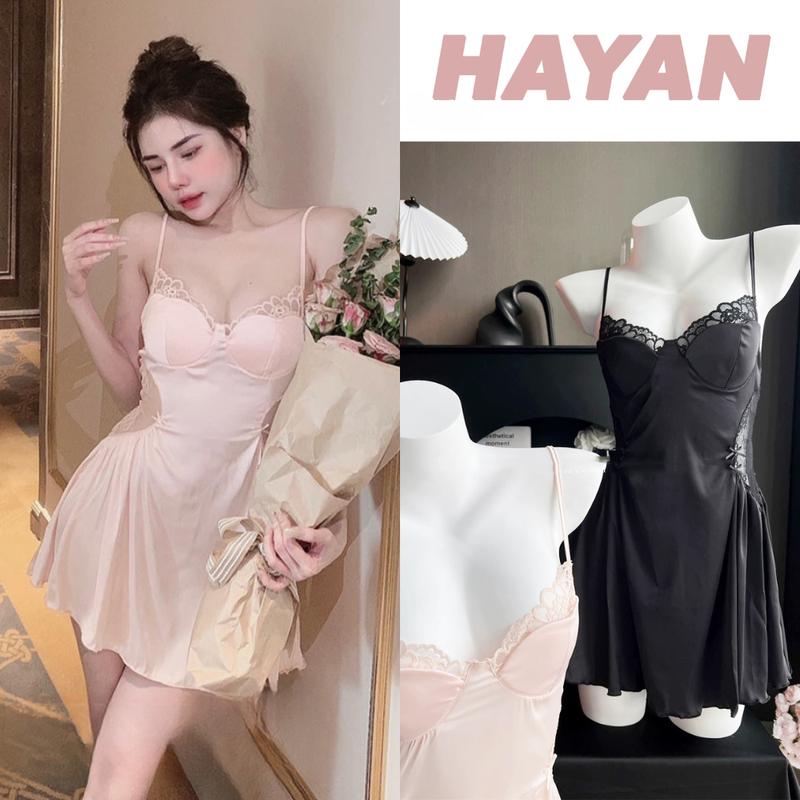 HT94 Váy ngủ sexy phối ren dáng xoè sanh chảnh kèm ĐỆM LÓT,đồ ngủ lụa lưng đan dây tôn dáng