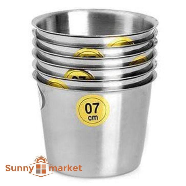 Bộ 5 ly inox 304 cao cấp size 7cm làm đá, khuôn làm bánh flan, rau câu, cupcake