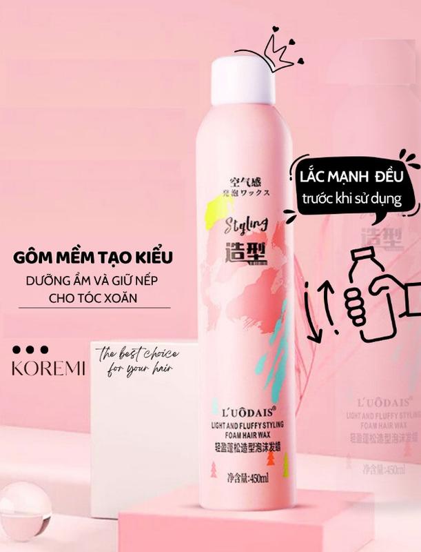 Gôm Mềm Giữ Nếp Tóc Nữ  Keo Bọt Dạng Mềm Tạo Kiểu Và Giữ Nếp Tóc Uốn Xoăn Tự Nhiên Bồng Bềnh