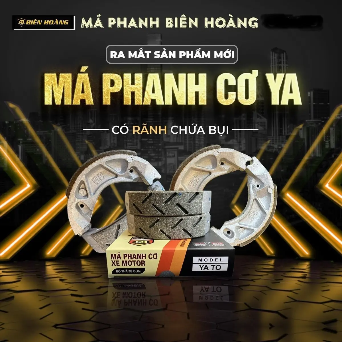 Bố thắng (má phanh) Đùm - cơ xe máy Biên Hoàng  chương trình áp dụng cho bố đùm loại N hộp vàng các dòng xe Dream/WA/WS/Ab/Vision/Ju/Si/Taurus/Novou  - Phụ Tùng Xe Máy