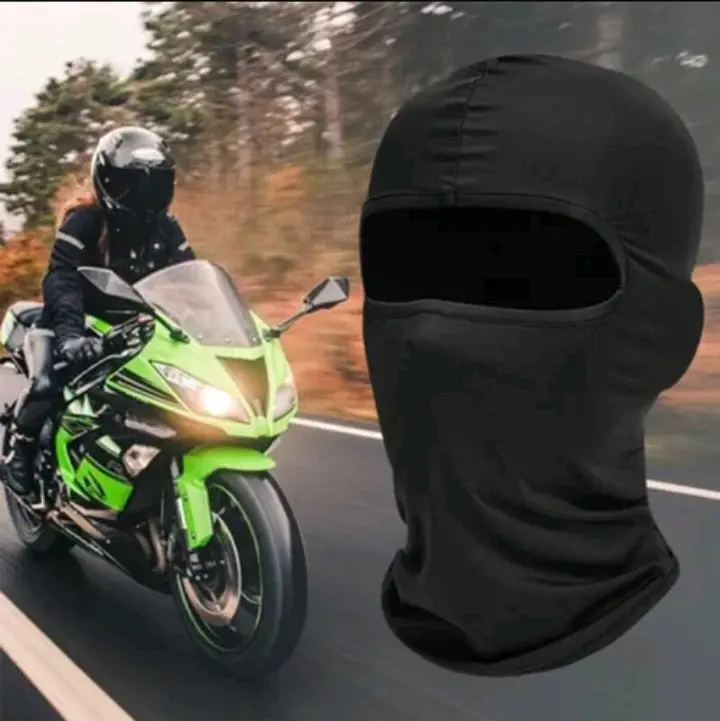 Masker Helm Full Face Hitam Polos Spandex / Masker motor untuk menjaga kebersihan dalaman helm [BALACLAVA] Pria 6