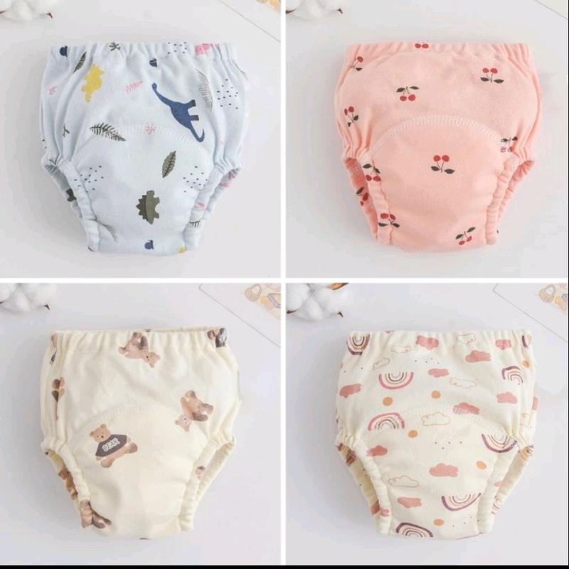  03 Quần Bỉm Vải Chất Cotton In Hình BaBy .Quần Tập luyện bỏ tã bỉm Cho Bé Trai Bé Gái 3-22ký khỉ bim chobe giặt được 