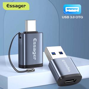 Essager USB 3.0 Type-C OTG Adapter Type C USB C Male To USB Female Converter USBC OTG Connectorotg type c Cable Device Charger Charging Smartphone Cellphone