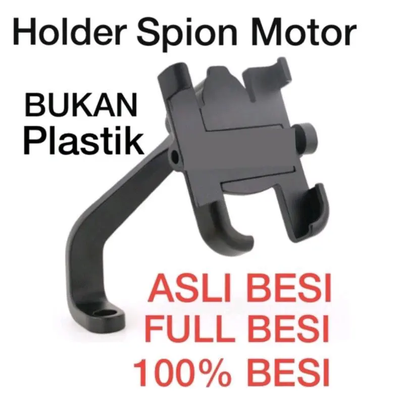 Holder HP Spion Motor Vario 125 150 160 Beat Aerox Nmax Mio Gear Sporty Fazzio Grand Filano Bahan Full Besi Hitam Kaca Ponsel 4