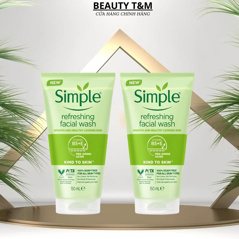 2 Sữa rửa mặt simple xanh lá lành tính sạch thoáng 150ml Women Skincare Dưỡng Da