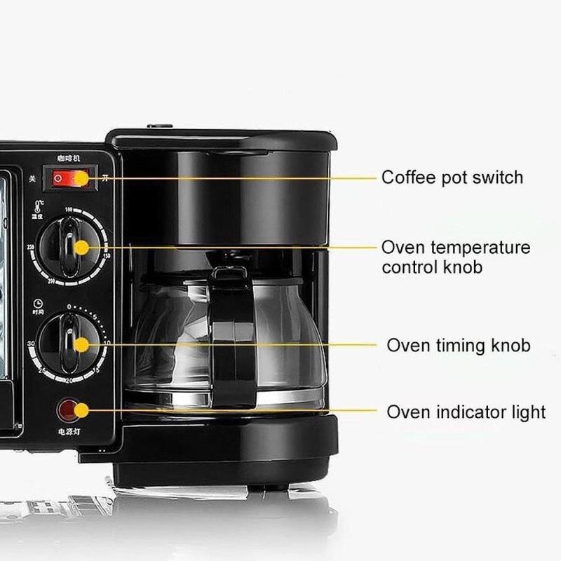 Breakfast Center Station Egg Toaster Oven with Timer Oven Breakfast Maker 6