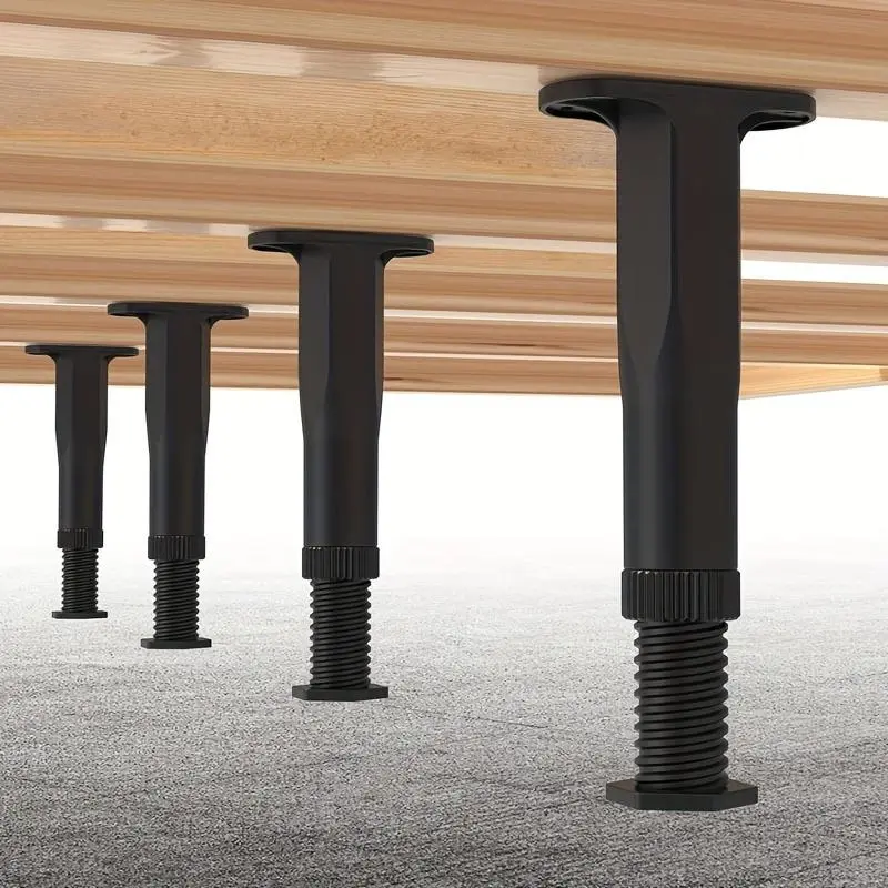 Heavy-Duty Adjustable Height Bed Frame Support Leg, Bed Frame Replacement Legs, Versatile Furniture Center Slats For Beds, Sofas, Dressers & More