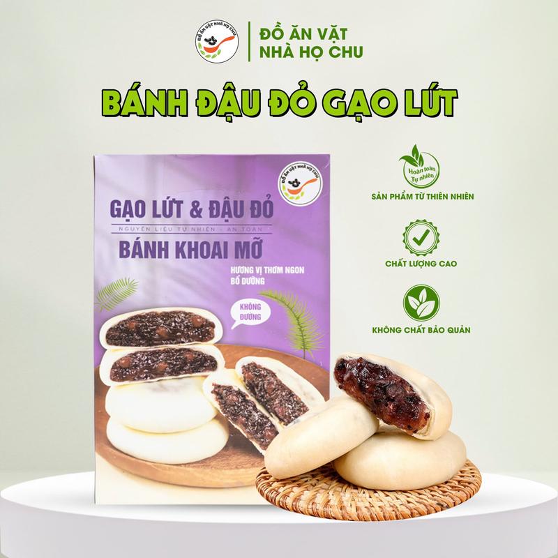 Bánh Nướng Đậu Đỏ Gạo Lứt Khoai Mỡ Hộp 450g Vị Ngọt Tự Nhiên - Đồ Ăn Vặt Nhà Họ Chu 1