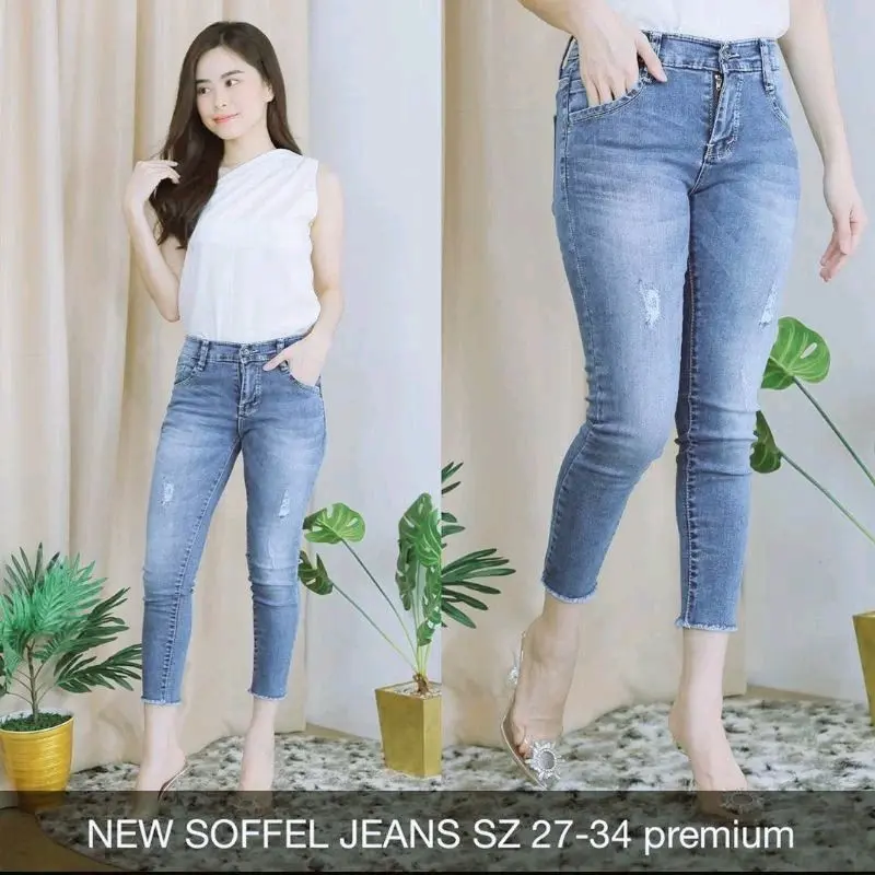 CELANA WANITA 7/9 NEW SOFFEL JEANS 27-34. CELANA 7/9 BIRU MUDA SOFFEL CLAW