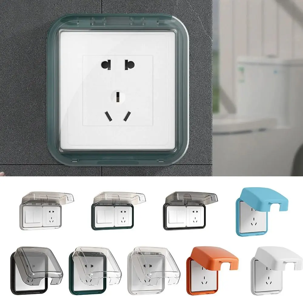 Durable 86 Type Switch Protective Cover Self-Adhesive Splash-Proof Electric Plug Cover Power Outlet Waterproof Plug Box for Home