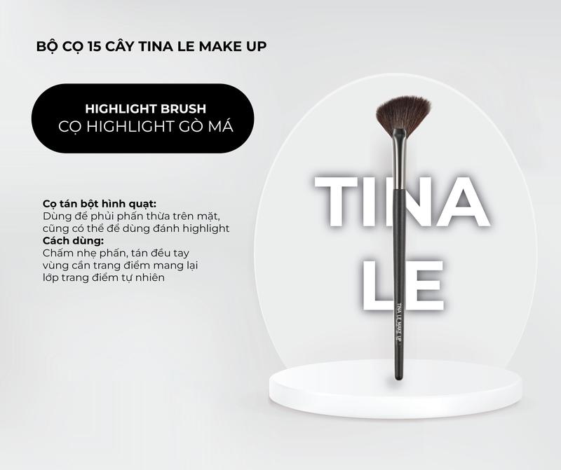 Cọ highlight gò má Tina Lê Make Up cọ trang điểm mắt chất lượng cao mềm mại Mỹ Phẩm Cosmetic