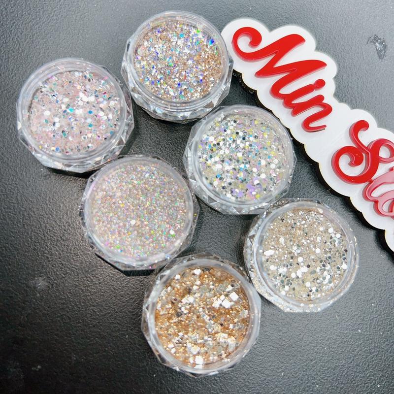 Sét nhũ kim tuyến 6 hủ trang trí nail làm nail