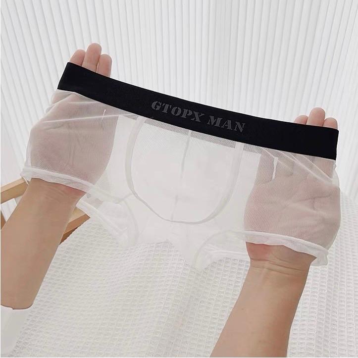 QUẦN LÓT NAM, quần boxer đùi thun lưới gợi cảm