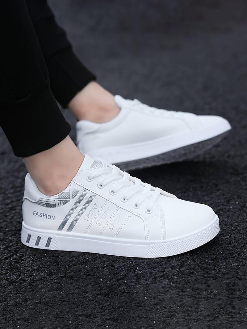 Product Introduction of Men's Fashionable Lace Up Low Top Sneakers, Casual Comfortable Breathable Sports Shoes, Trendy All-match Sneakers for Daily Wear 2