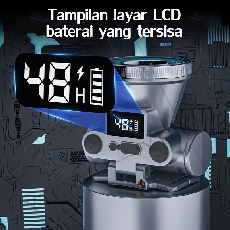 Senter Kepala 30 hari tanpa pengisian daya Senter Kepala Super Terang Senter kepala led super terang Super Terang Outdoor Anti Air lampu emergency tahan 24 jam Baterai 5