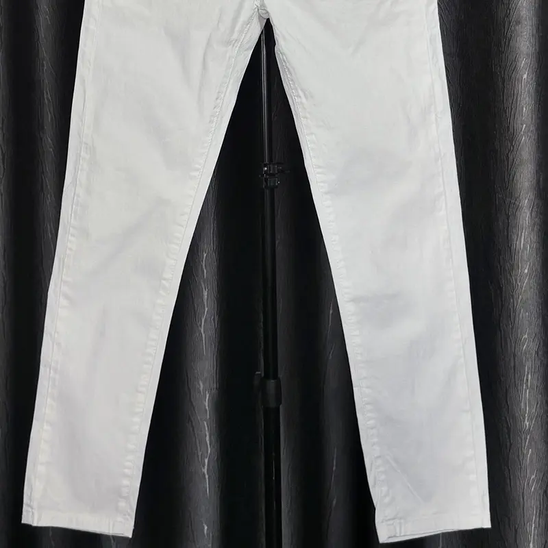 Quần jean nam trắng trơn jean thun co giãn form ôm Menswear Pants Có Túi 3