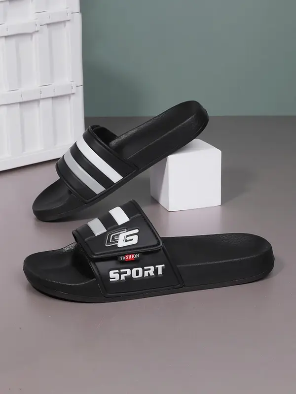 Unisex's Letter Print Slide Sandals, Casual Comfortable Home Slippers, Soft Non-slip Slippers for Indoor & Outdoor Wear 8