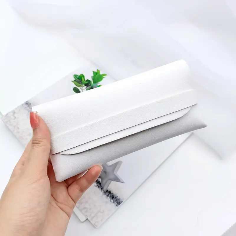 Túi đựng kính bằng da, đơn giản và thời trang, hộp đựng kính, túi lưu trữ kính râm Cổ Điển văn học, chống áp lực, thích hợp cho kính Kính Mắt 1