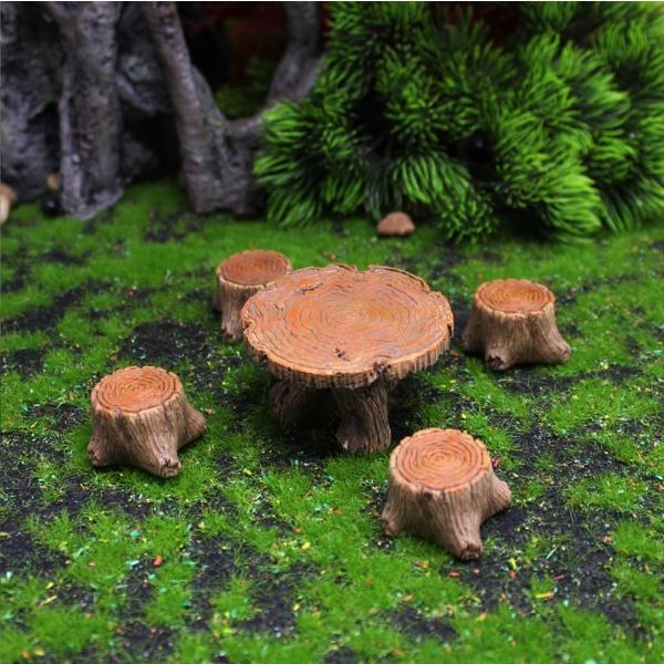 Mô hình bàn ghế gỗ cổ thụ thích hợp dựng tiểu cảnh, sa bàn, terrarium, DIY Đồ Chơi Toy