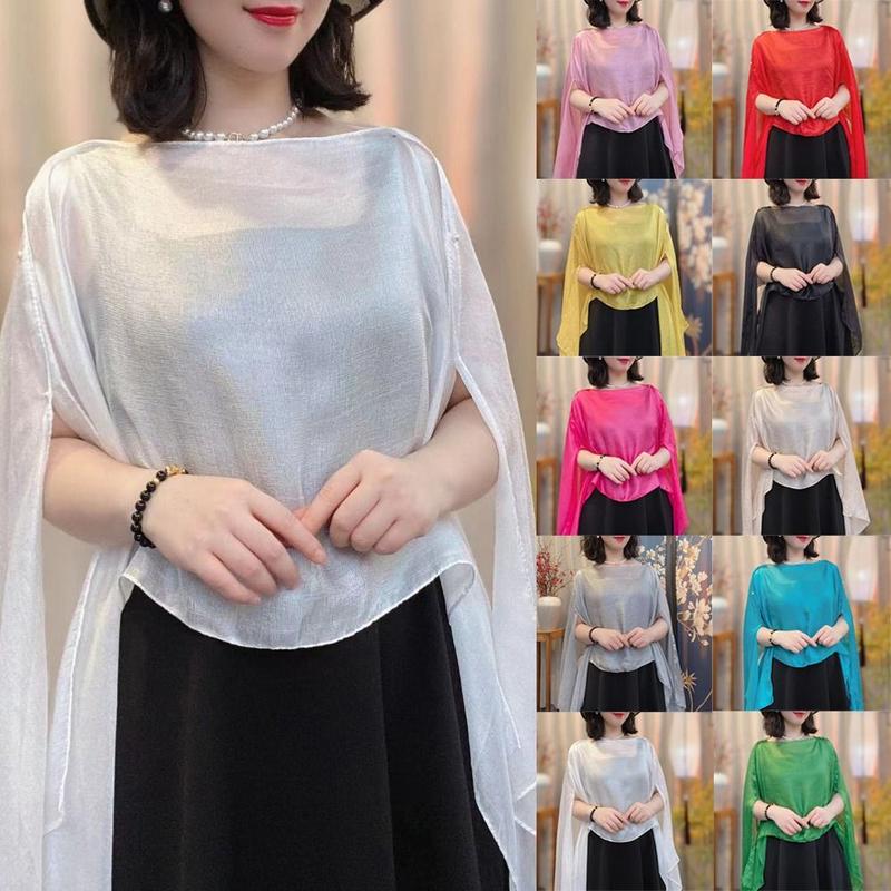 Product Introduction of Cloak Pure Color Women Shawl Chiffon Coats Jackets Capes Cardigan Shawl Women Girls 7