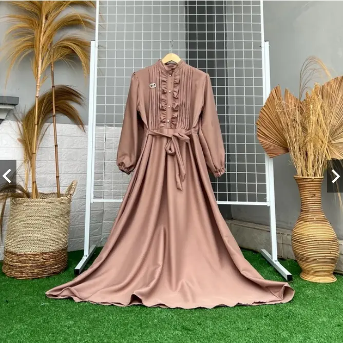 CRINCLE SHAKILA DRESS WANITA FREE BROSS / MAXI DRESS SIMPLE ELEGANT / GAMIS WANITA MUSLIMAH 4