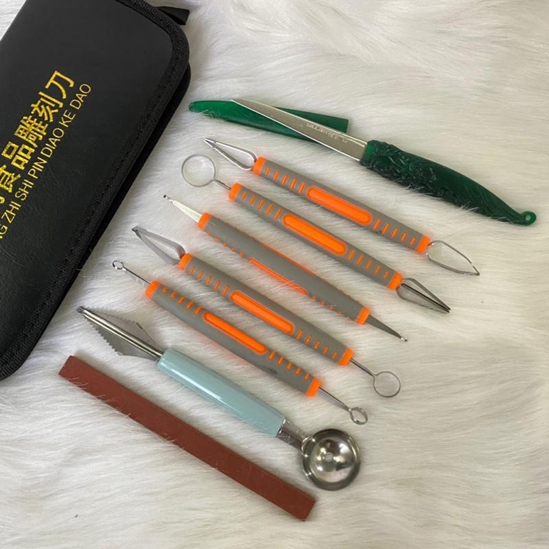 Product Introduction of Bộ 7 Món Khắc Tỉa Rau Củ Chuyên Dụng 5 Móc 2 Đầu 1 Cây Dao Tỉa Hình Rồng, 1 Cây Múc Nhọn Tròn 52