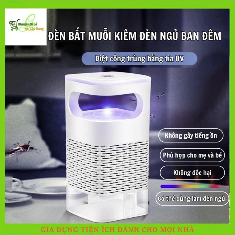 [ Hàng Loại 1 21cm] Đèn Bắt Muỗi UV Có Quạt Hút Thông Minh Diệt Côn Trùng Quang Điện Tử Công Nghệ Đèn LED, Máy Đuổi Muỗi Có Thể Làm Đèn Ngủ