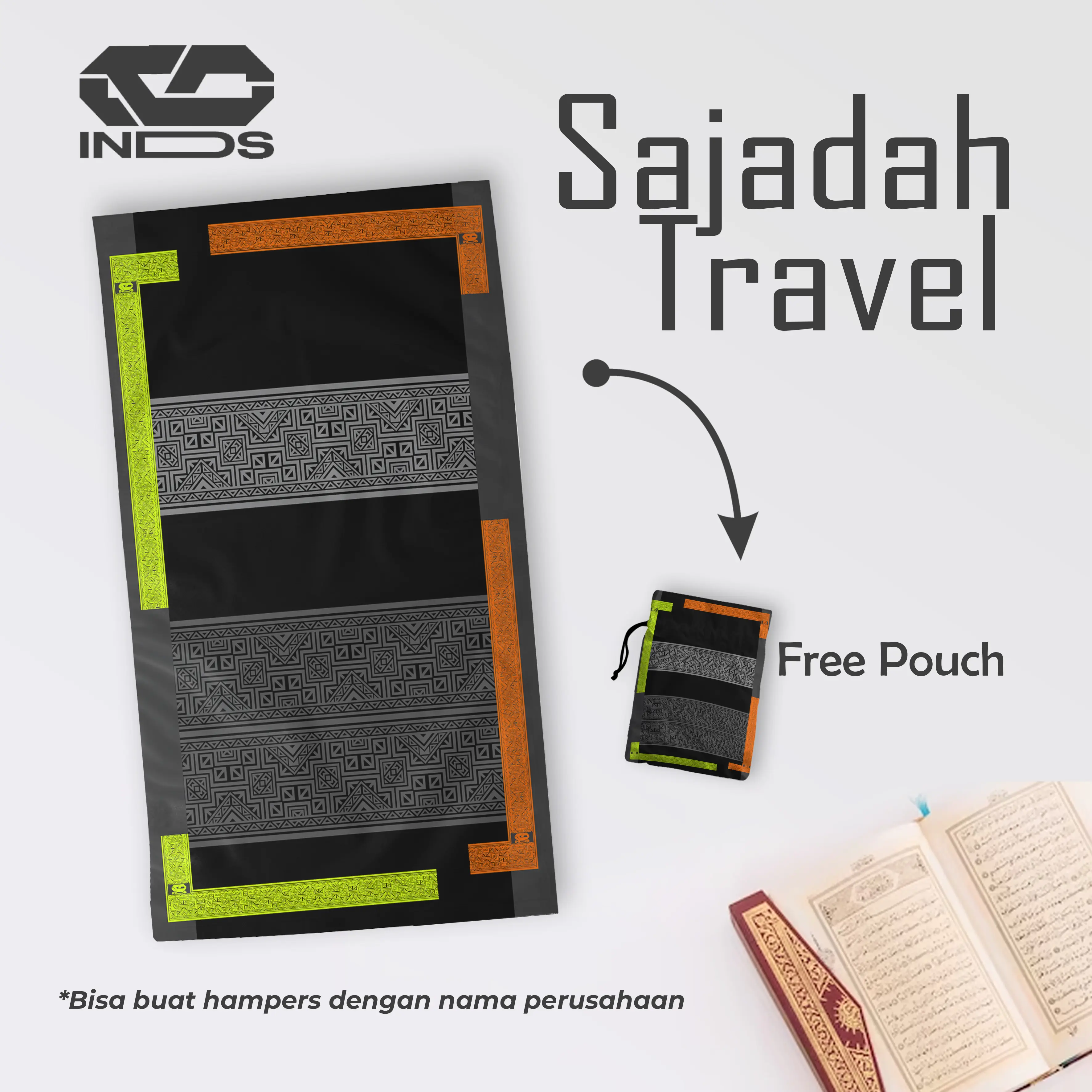 Sajadah Custom Estetik Premium Peralatan Perlangkapan Sholat Hampers Seserahan Sajadah N6A5 Motif Pouch Printing Muslim Traveling