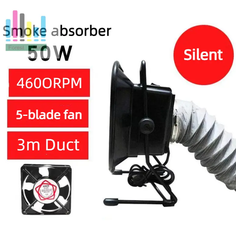 an Ventilation fan 50W, 4600RPM Extractor for Smoke, Dust, Fume, Smell,3m Duct 2 carbon filter