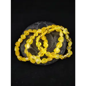 Gelang Batu Amber Damar Madu Shape Full Natural 7mm C418