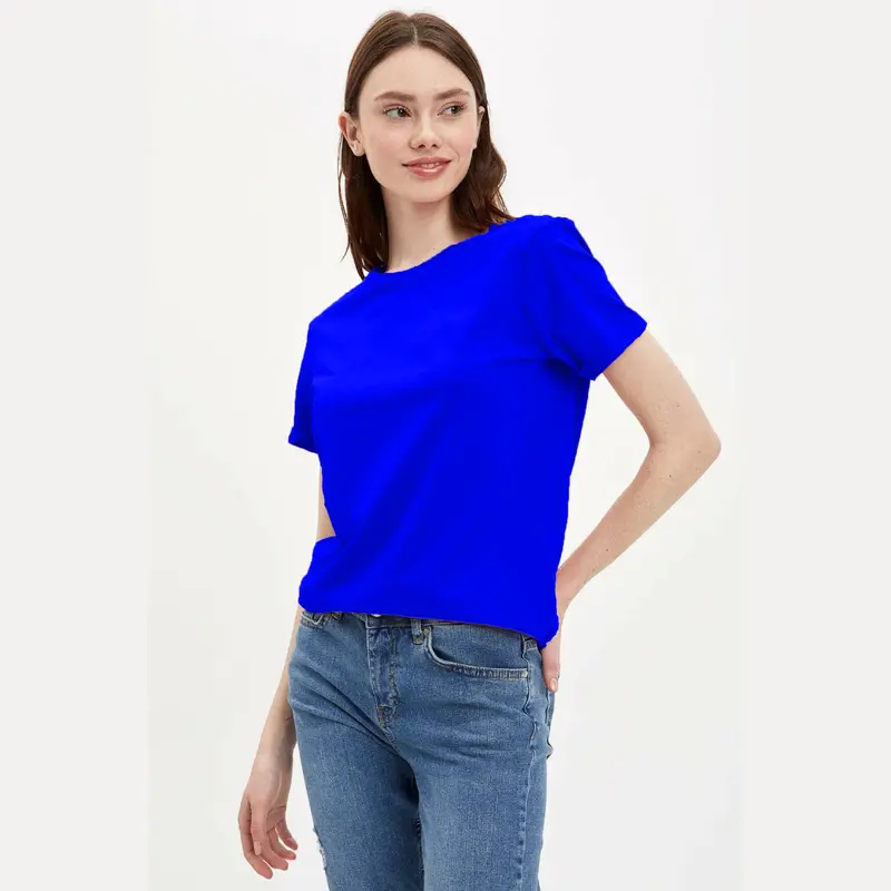 Baju Kaos warna biru benhur Polos Lengan Pendek O Neck Unisex Bahan Katun Combed PE 30s Adem Kualitas Premium Distro Pria 2